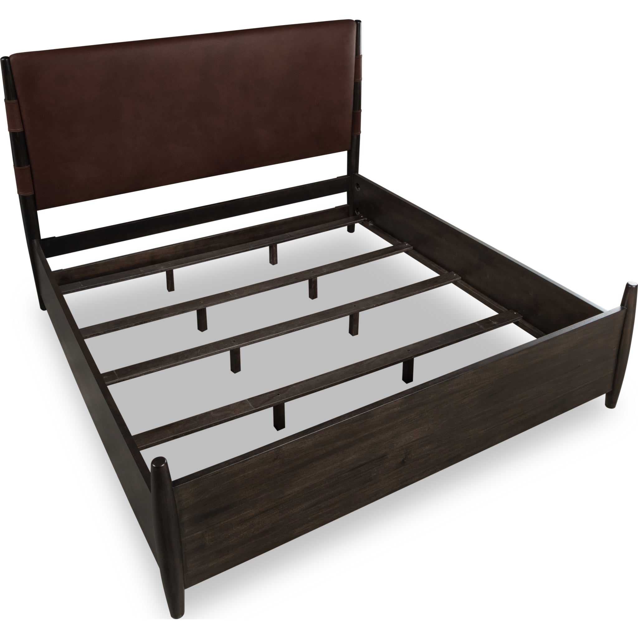 Koko Upholstered Panel Bed in Minx - Queen Size Fabric Platform Bed Frame with Headboard - Modern Bedroom Furniture for Master & Guest Rooms