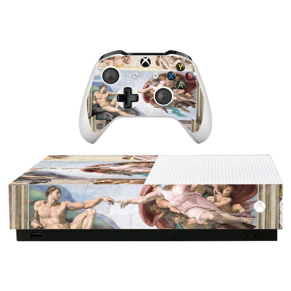 MightySkins Vinyl Decal Wrap Cover for Microsoft Xbox One S All-Digital Edition - Creation of Adam Design | Protective & Durable Skin | Easy to Apply & Remove | Made in USA | Perfect for Gaming Setups & Personalization