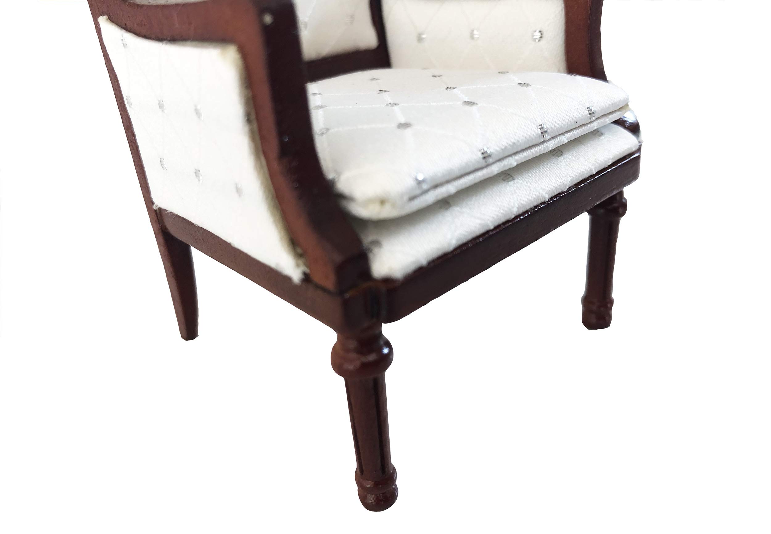 Miniature Wooden Dollhouse Armchairs Set of 2 - 3 to 6 Inch Doll Furniture for Dining & Lounge Areas - Perfect for Dollhouse Decor, Playrooms & Collectible Displays
