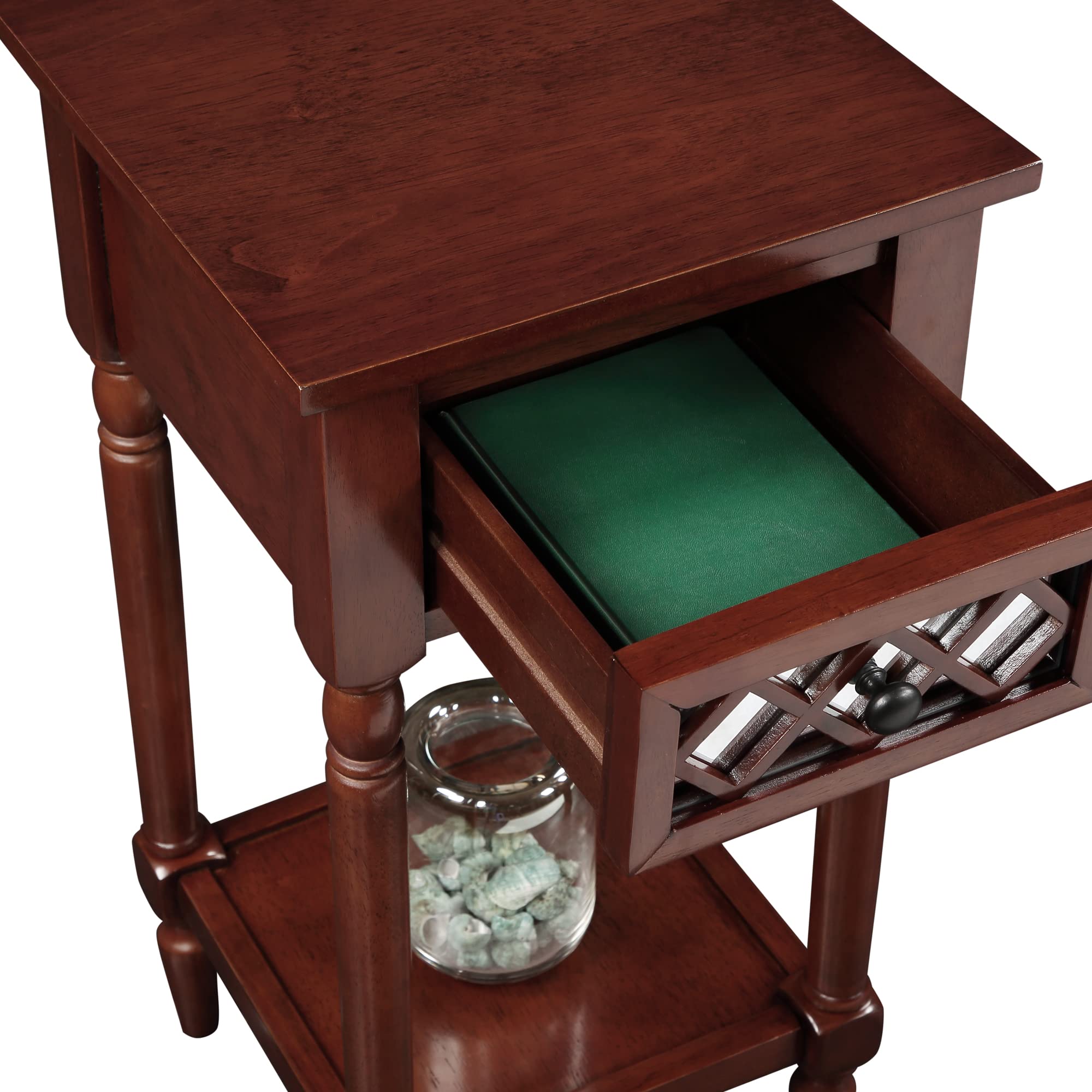 French Country Khloe Deluxe 1-Drawer Accent End Table 14