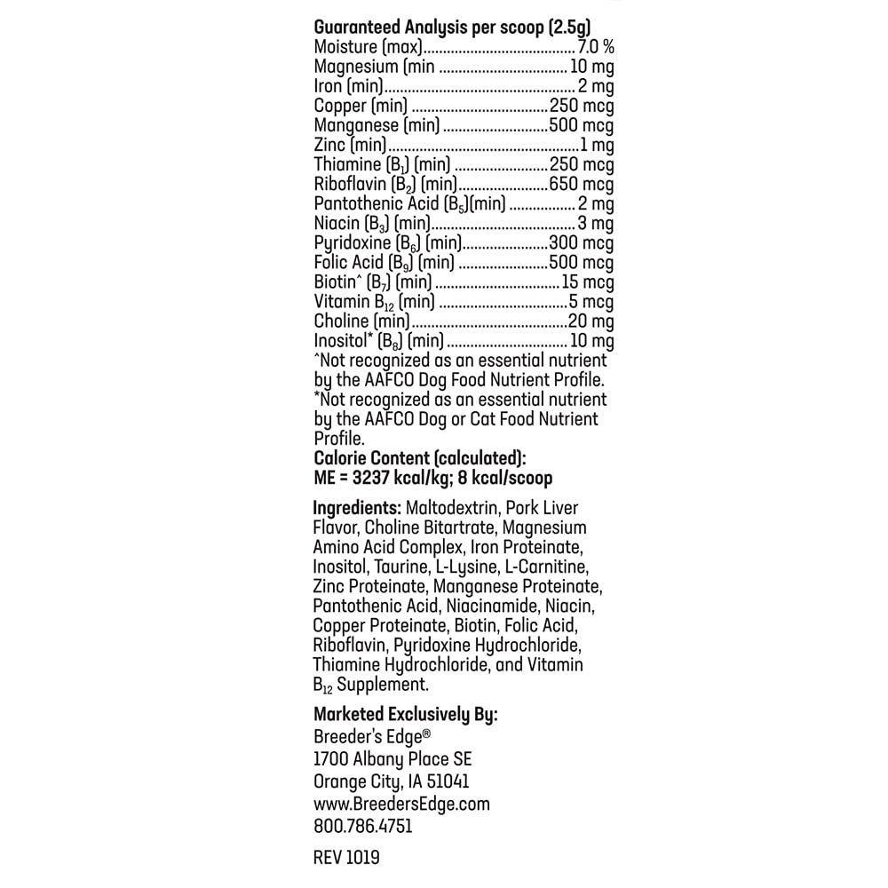 Revival Animal Health Breeder's Edge B Strong Powder - High Potency B-Complex Vitamin Supplement for Dogs & Cats (1kg) | Supports Immune System & Energy Levels for Breeding, Recovery & Daily Health