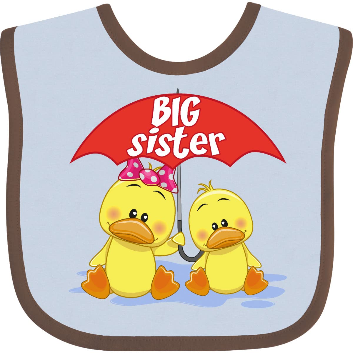 Inktastic Big Sister Duck Baby Bib - Cute & Absorbent Bib for Toddlers - Perfect for Feeding, Mealtime, and Messy Play - Ideal Gift for New Siblings