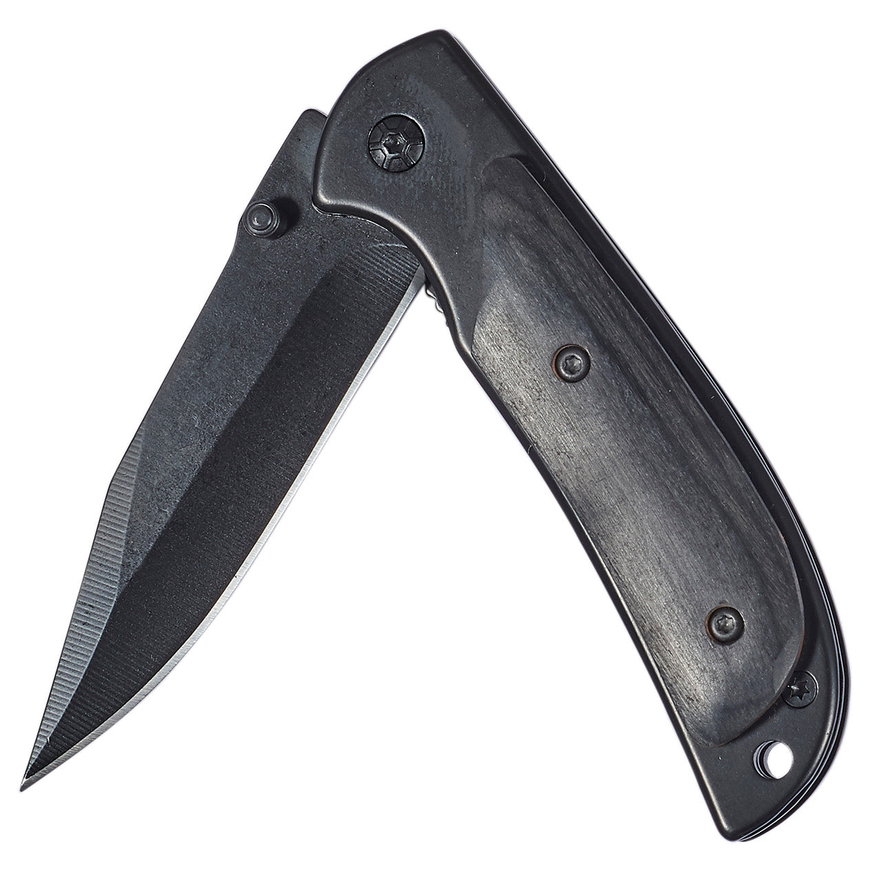 Visol Blackwood Small Pocket Knife - Compact Folding Knife with Wood Handle for Everyday Carry, Camping & Outdoor Activities