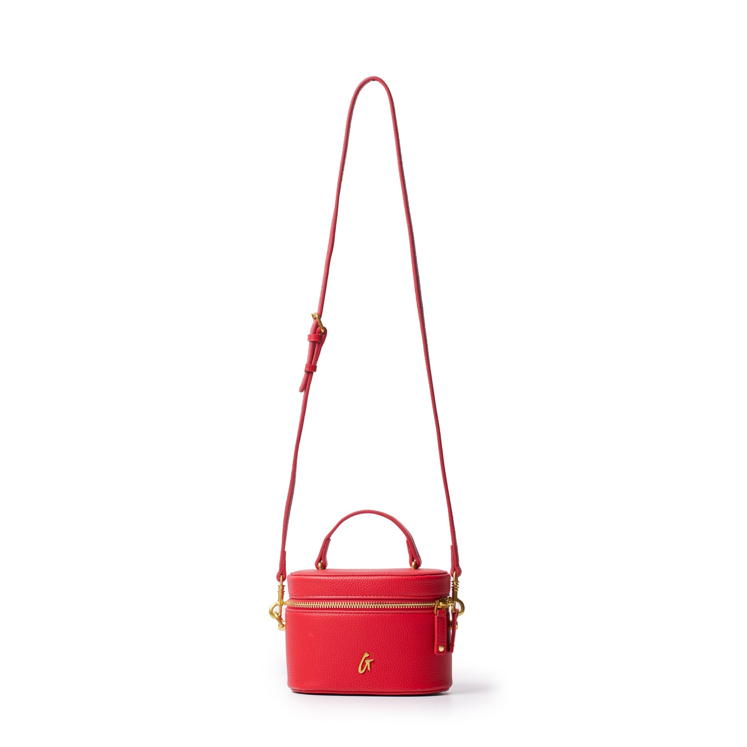 Mini Pebble Vanity Bag - Stylish Red Makeup Pouch for Travel & Everyday Use | Compact Cosmetic Organizer for Women & Girls