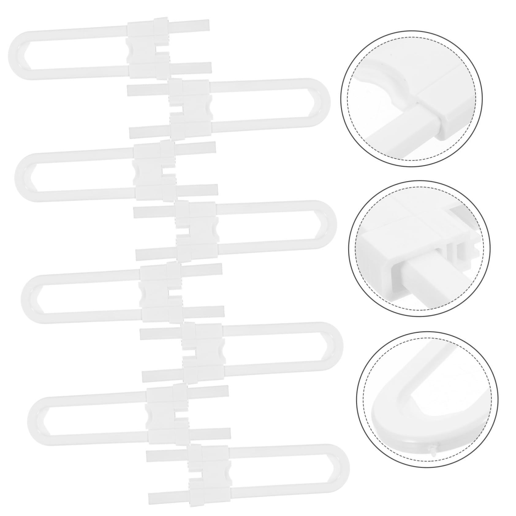 8-Piece Baby Safety Locks - Childproof Cabinet Latches for Sliding Doors & Drawers | U-Shaped Baby Proofing Locks for Kitchen, Bathroom & Nursery Safety (White) - Prevent Toddler Access to Hazardous Areas
