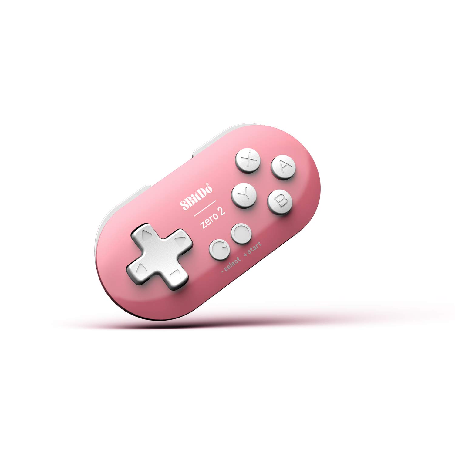 8Bitdo Zero 2 Bluetooth Gamepad - Ultra Compact Keychain Controller for Nintendo Switch, Windows PC, Android, macOS & Raspberry Pi (Pink) | Portable Gaming for Travel, Commute & Retro Arcade Play