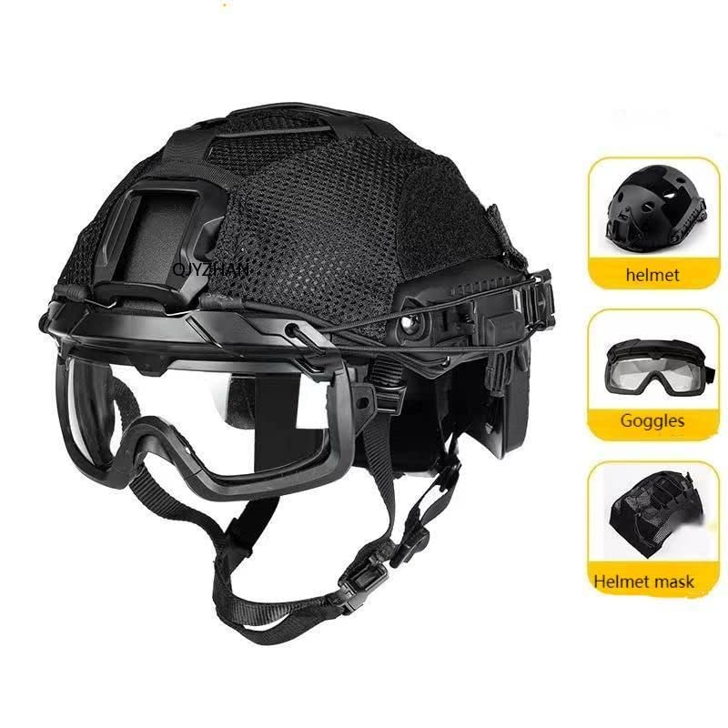 Tactical Airsoft Helmet with Steel Mesh Mask & Goggles - Military-Grade Protection for Hunting, Paintball, Outdoor Sports & CS Shooting Games | Perfect for Airsoft Battles, Range Training & Tactical Adventures