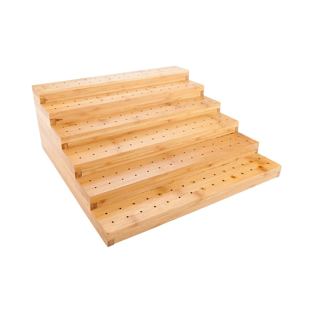 6-Tier Bamboo Skewer Holder - 180 Hole Biodegradable Food Pick Stand for Cocktail Parties, Catering & Restaurants | Eco-Friendly Appetizer Display for Sushi, Fruit, Cheese & Canapés