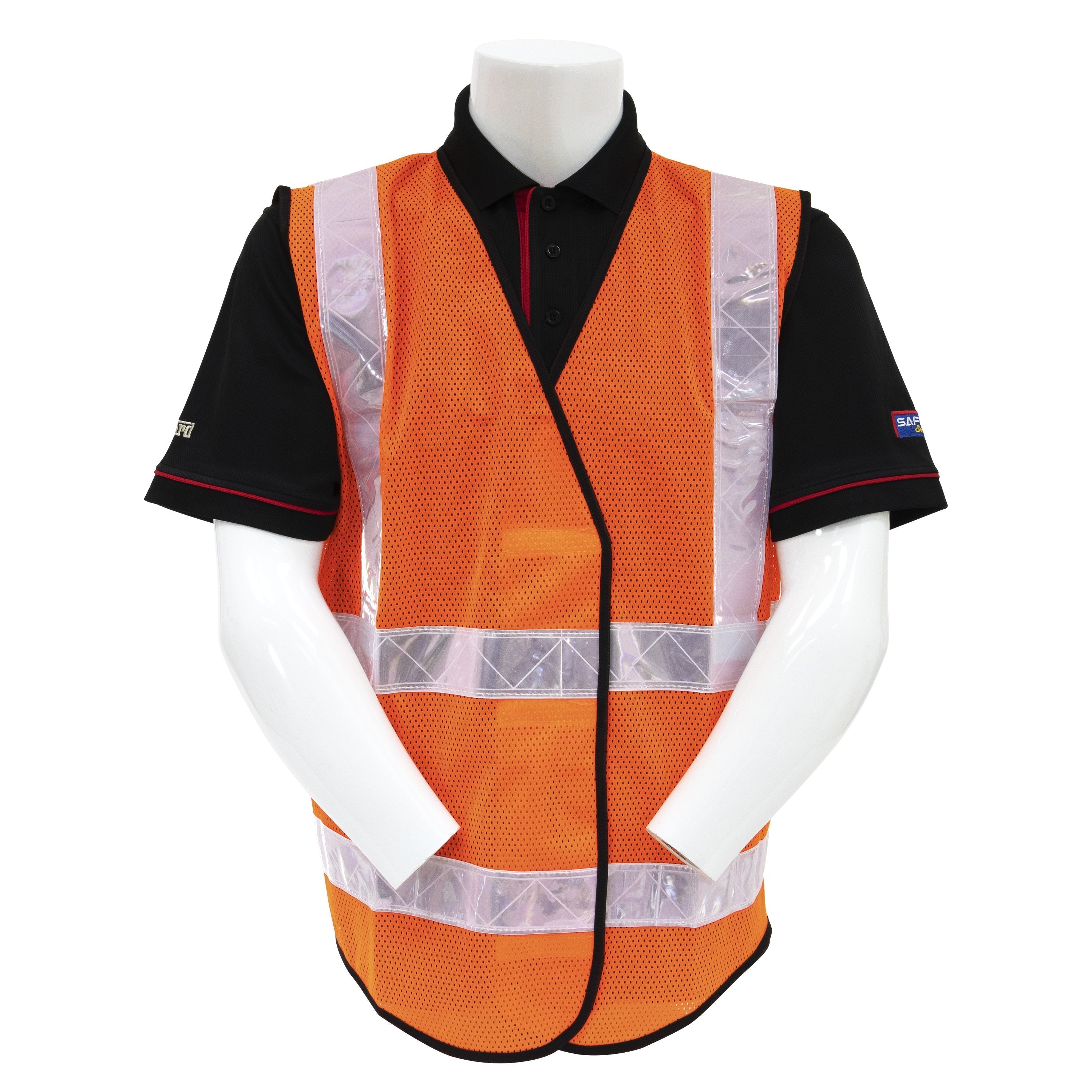 AL Gard SVP2OB Class 2 Breathable Mesh High Visibility Orange Safety Vest - Ideal for Construction, Road Work & Emergency Responders