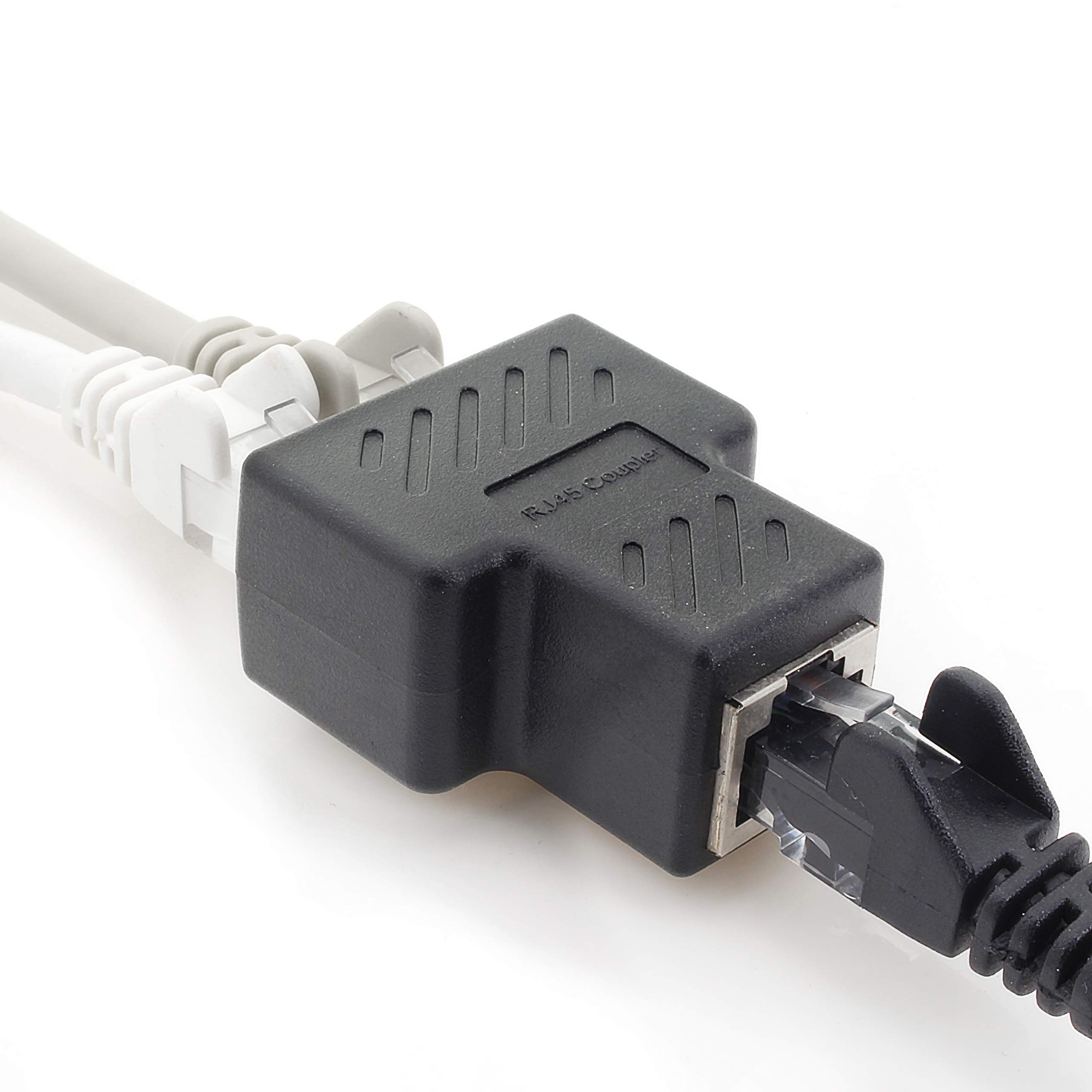 1aTTack.de Cat.6A Ethernet Cable Connector - RJ45 Network Splitter Adapter (2 Pack) - Compatible with Cat5/Cat6/Cat7/Cat8 Cables - Ideal for Home/Office Networking & High-Speed Internet Setup