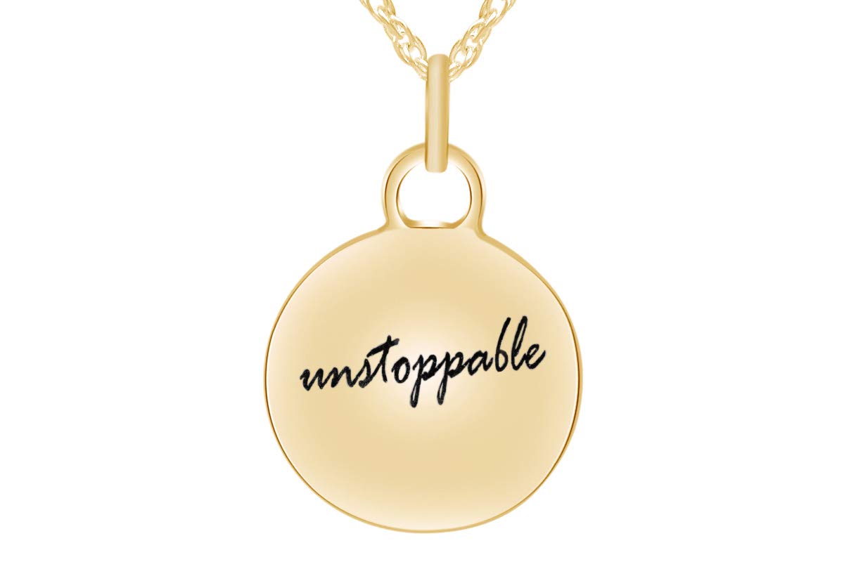 14k Gold Over Sterling Silver AFFY Unstoppable Disc Pendant Necklace for Women - Perfect for Everyday Wear, Gifts & Special Occasions