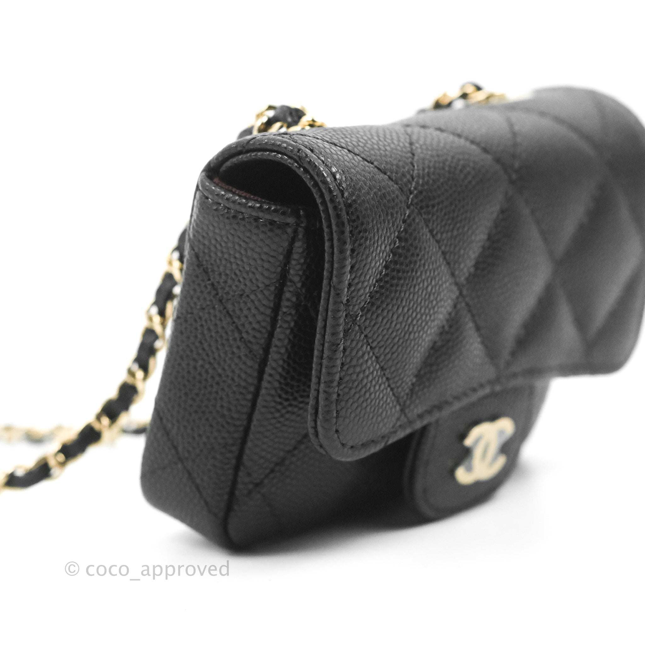 Chanel Classic Flap Belt Bag in Black Caviar Leather with Gold Hardware - Elegant Crossbody for Women, Perfect for Parties & Daily Wear