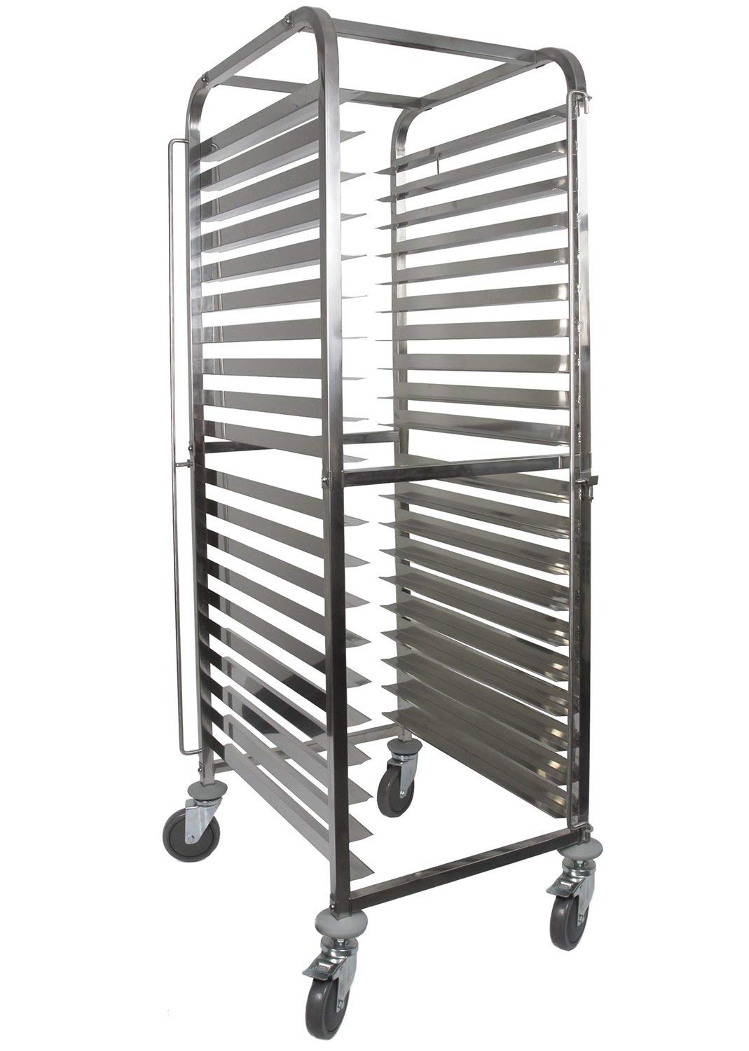 Stainless Steel Front Load Knock Down Bakery Rack - Heavy Duty Commercial Sheet Pan Holder (Fits 20 Full Size Trays) - Perfect for Restaurants, Bakeries & Commercial Kitchens