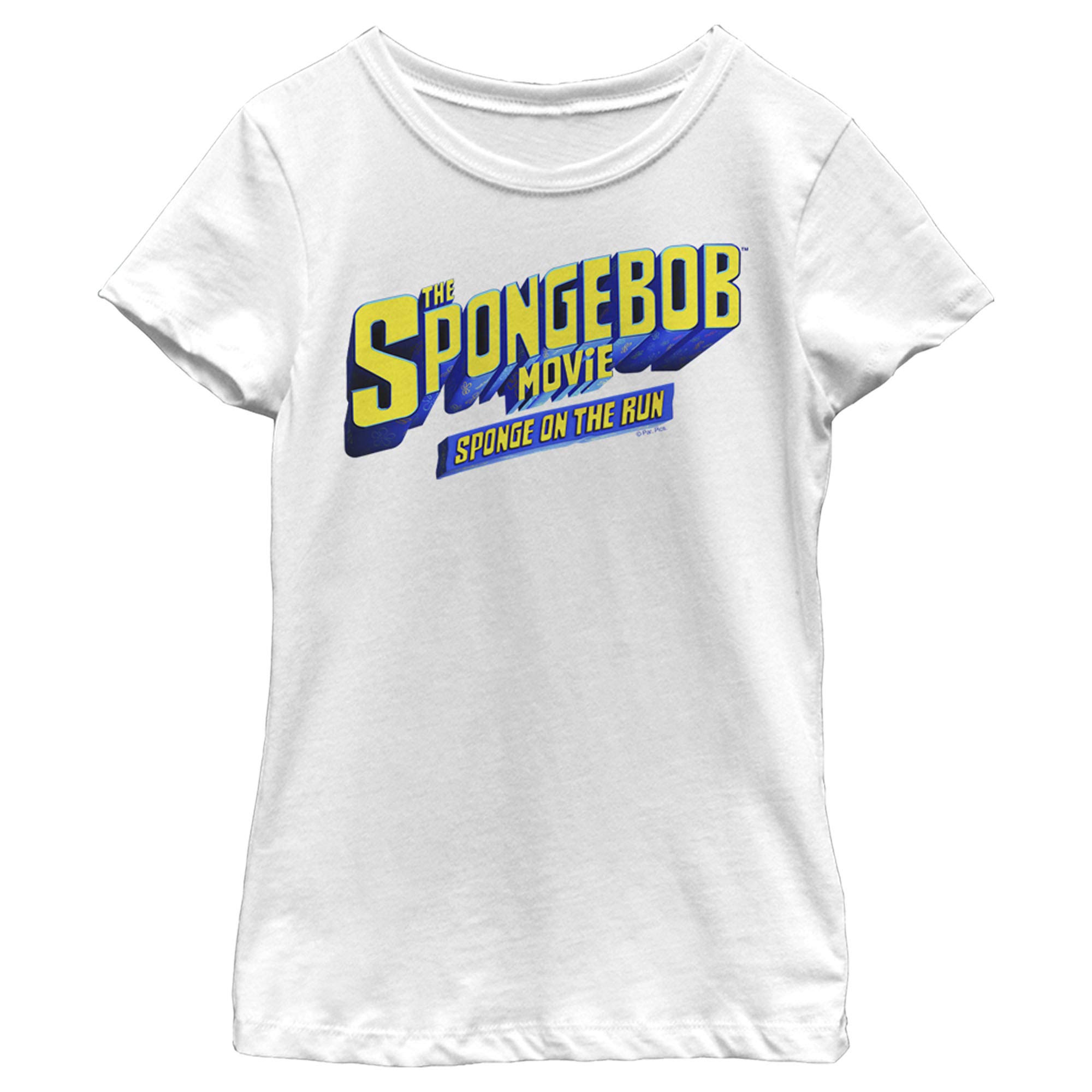 SpongeBob SquarePants: Sponge on the Run Movie Logo Girls' Short Sleeve T-Shirt | Fifth Sun | Cute Cartoon Graphic Tee for Kids & Teens | Birthday Gift, Casual Wear, School Outfit