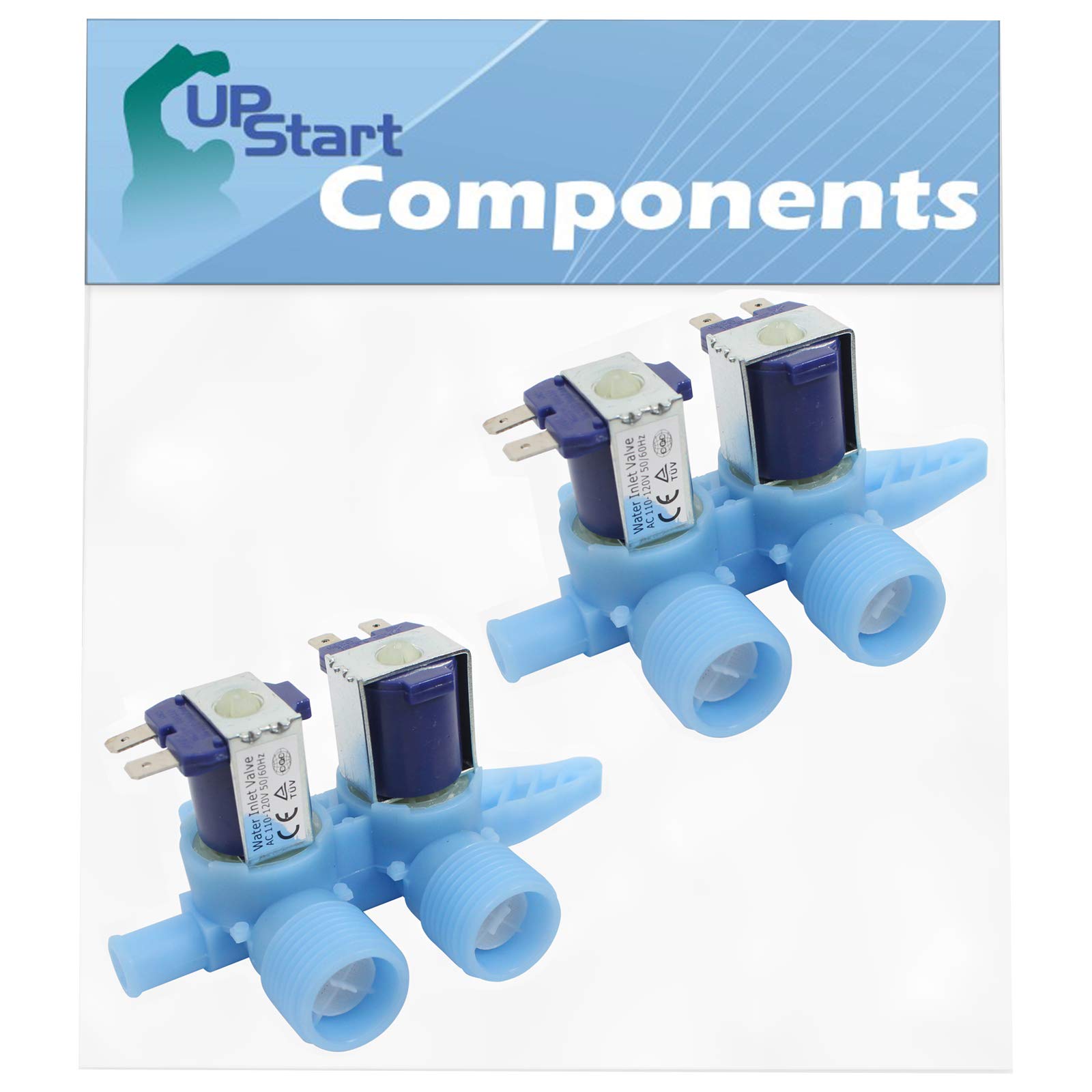 2-Pack WH13X10024 Washer Dual Inlet Valve Replacement for GE WPRE6100G0WT - Compatible with WH13X10024 Water Valve - Perfect for GE Washing Machine Repairs & Maintenance