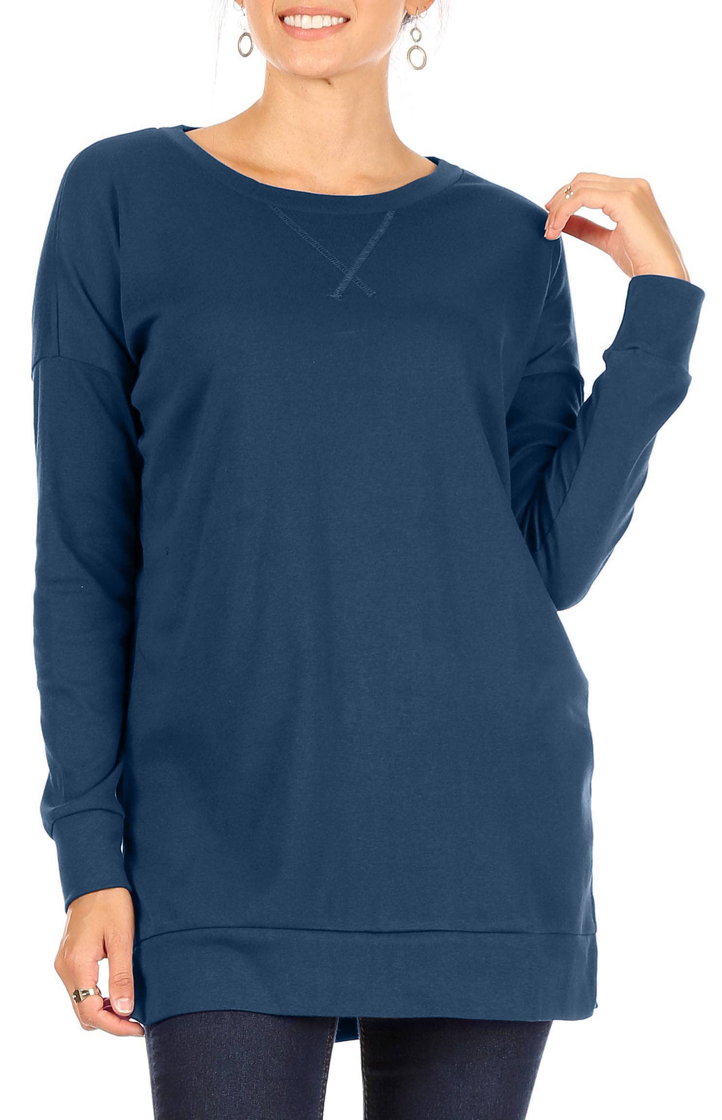 Women's Long Sleeve Tunic Tops for Leggings - Casual Pullover Crew Neck Sweater for Fall & Winter - Everyday Loose Blouse for Women | Perfect for Work, Weekend Outfits & Layering