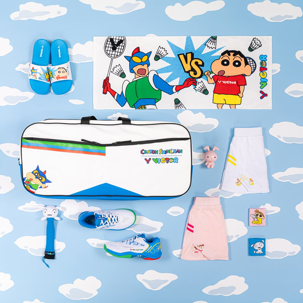 Victor x Crayon Shin Chan Junior T-Shirt - Anime Cartoon Graphic Tee for Kids (White) | Cute Casual Outfit for School, Playdates & Family Events