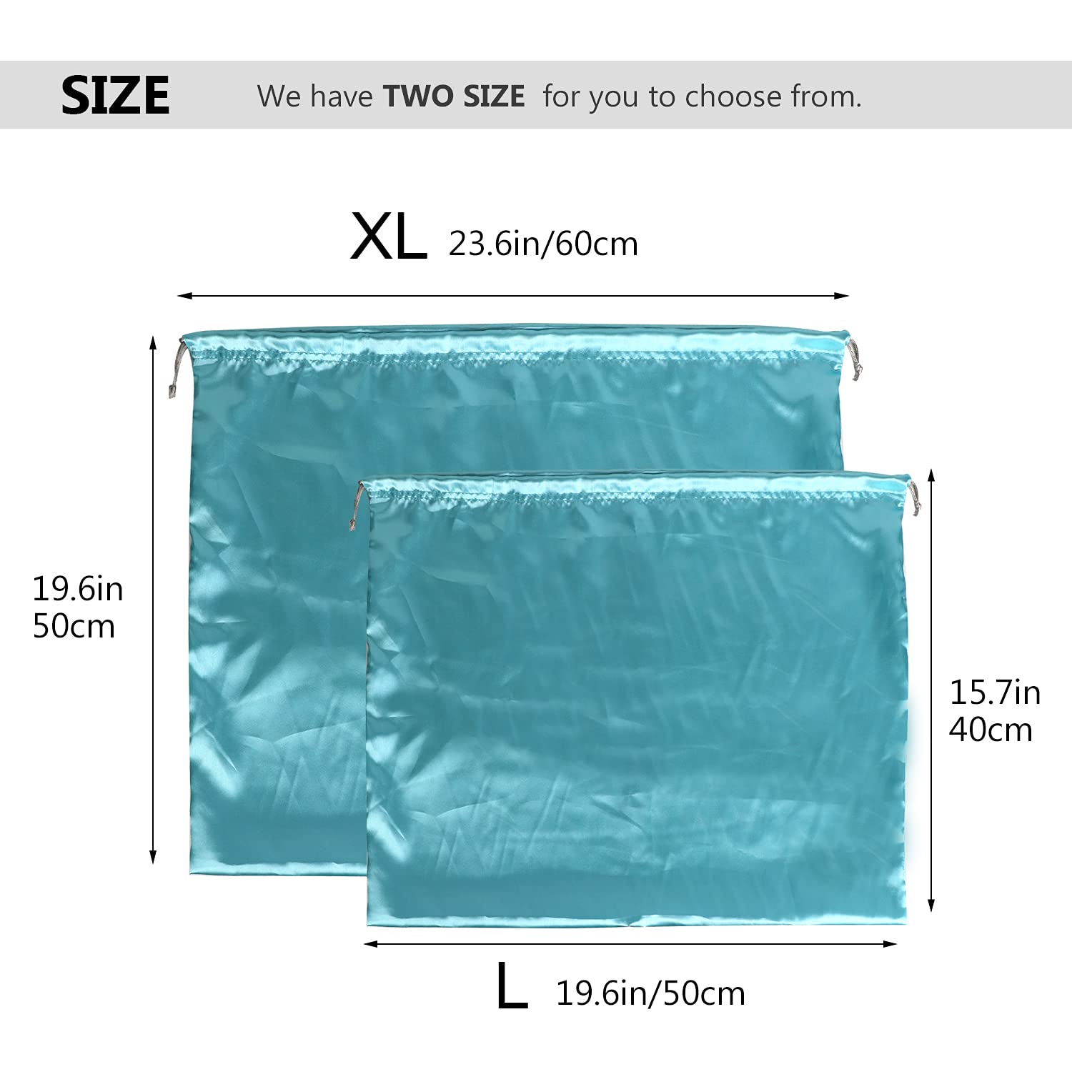 PlasMaller Dust Cover Storage Bags - 2 Pack Silk Drawstring Pouches for Handbags, Purses, Shoes & Boots | Premium Cloth Protector for Travel & Closet Organization
