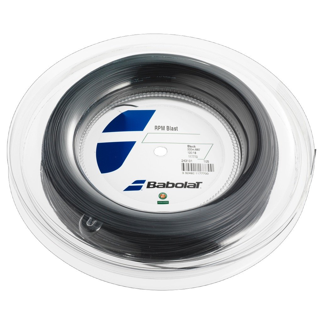 Babolat RPM Blast 16G/1.30mm Tennis String Reel - Black | High Performance Polyester String for Power & Spin | Perfect for Competitive Players & Tournament Use
