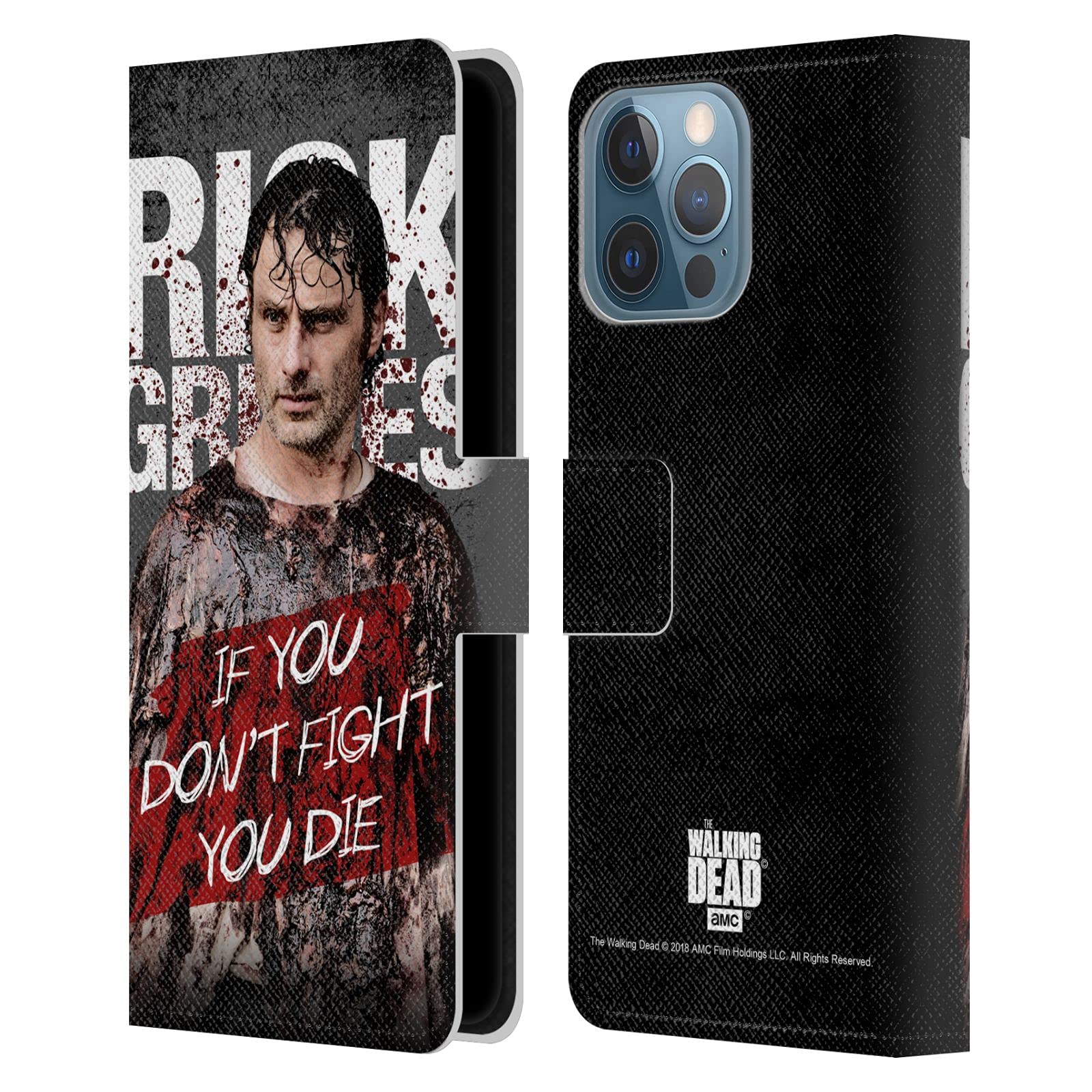 Official AMC The Walking Dead Rick Grimes Bloody Poncho Leather Wallet Case for iPhone 13 Pro Max - Licensed Walking Dead Merchandise for Fans & Collectors - Perfect for Comic Con, Halloween Costumes & TV Show Memorabilia