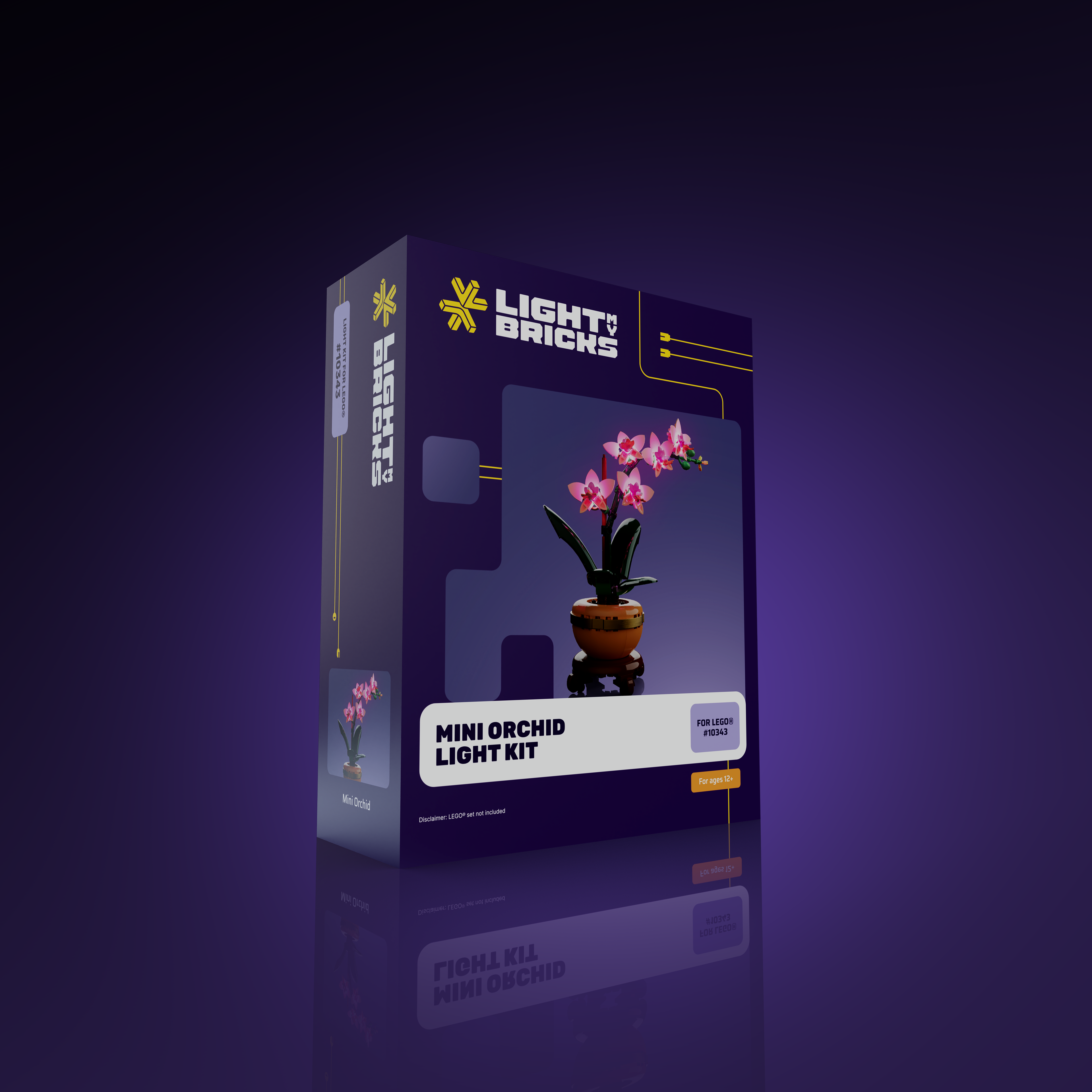LEGO® Mini Orchid #10343 Light Kit - DIY Lighting Set for LEGO Flowers - Perfect for Home Decor, Gift Giving & Display Showcase