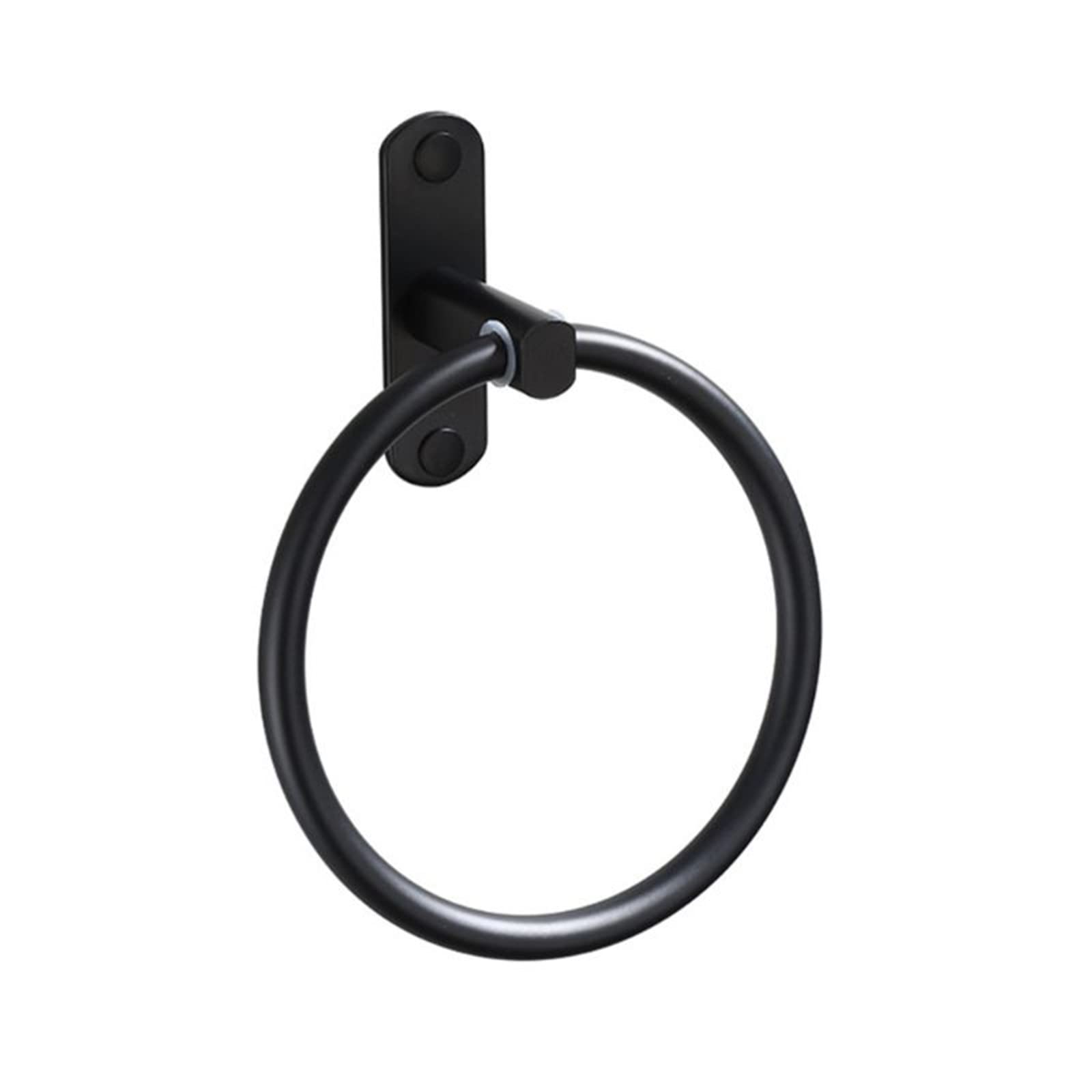lilili Black Space Aluminum Round Towel Ring - Wall Mounted Bathroom Towel Holder for Home & Hotel - Durable Shelf for Hand & Kitchen Towels (Bathroom & Kitchen Accessories)