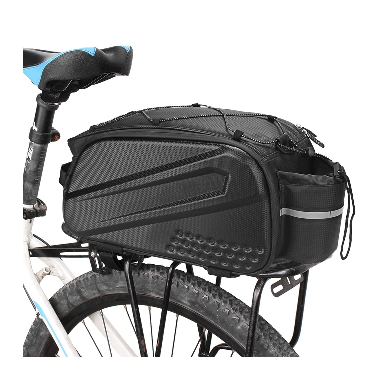 10L Waterproof Bike Handlebar Bag - Hard Shell Bicycle Rear Seat Bag with Double Zipper Closure | Cycling Cargo Storage for Commuting, Touring & Outdoor Adventures (Black)