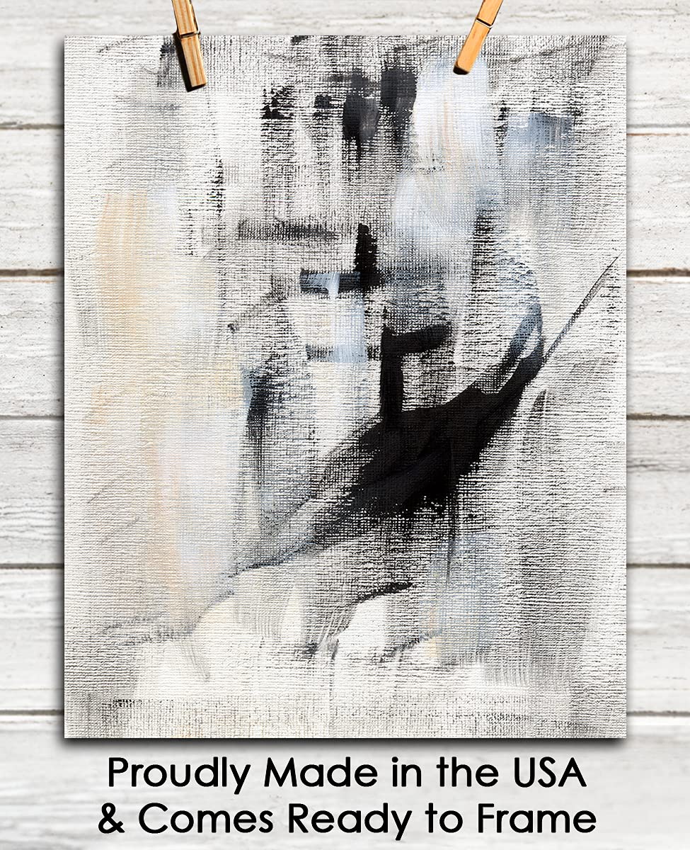 Contemporary Brush Texture Abstract Wall Art - Minimalist Aesthetic Boho Decor for Home Office Bedroom Living Room - Unframed 8x10 Inch Posters | Perfect for Modern Spaces & Gallery Walls