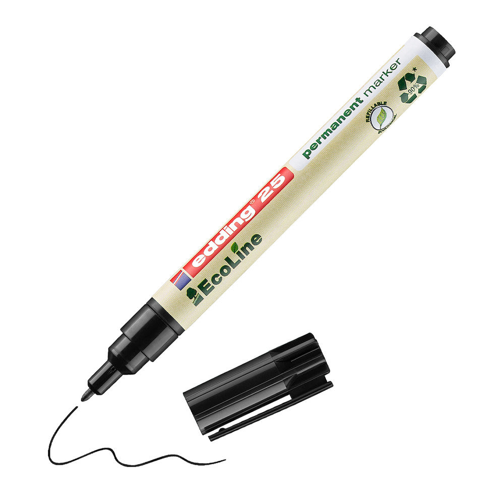 edding EcoLine 25 Permanent Marker Set of 4 - Non-Toxic, Water-Resistant Markers for Office, School & Art Projects | Ideal for Labeling, Crafting & Whiteboard Writing