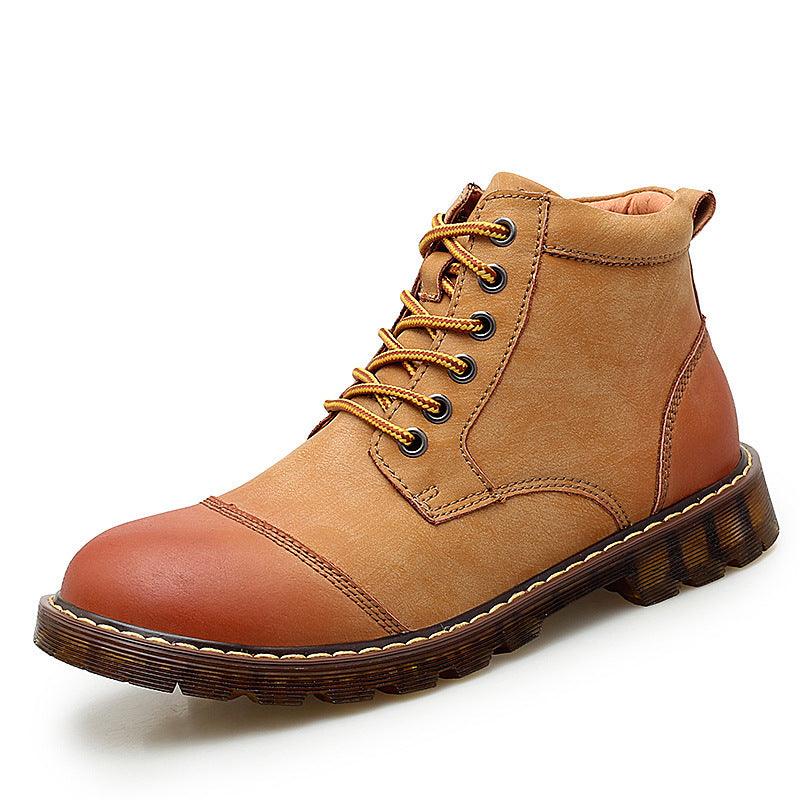 Lovevop British Martin Boots for Women - Waterproof Leather Ankle Boots with Chunky Heel | Perfect for Fall, Winter & Outdoor Adventures