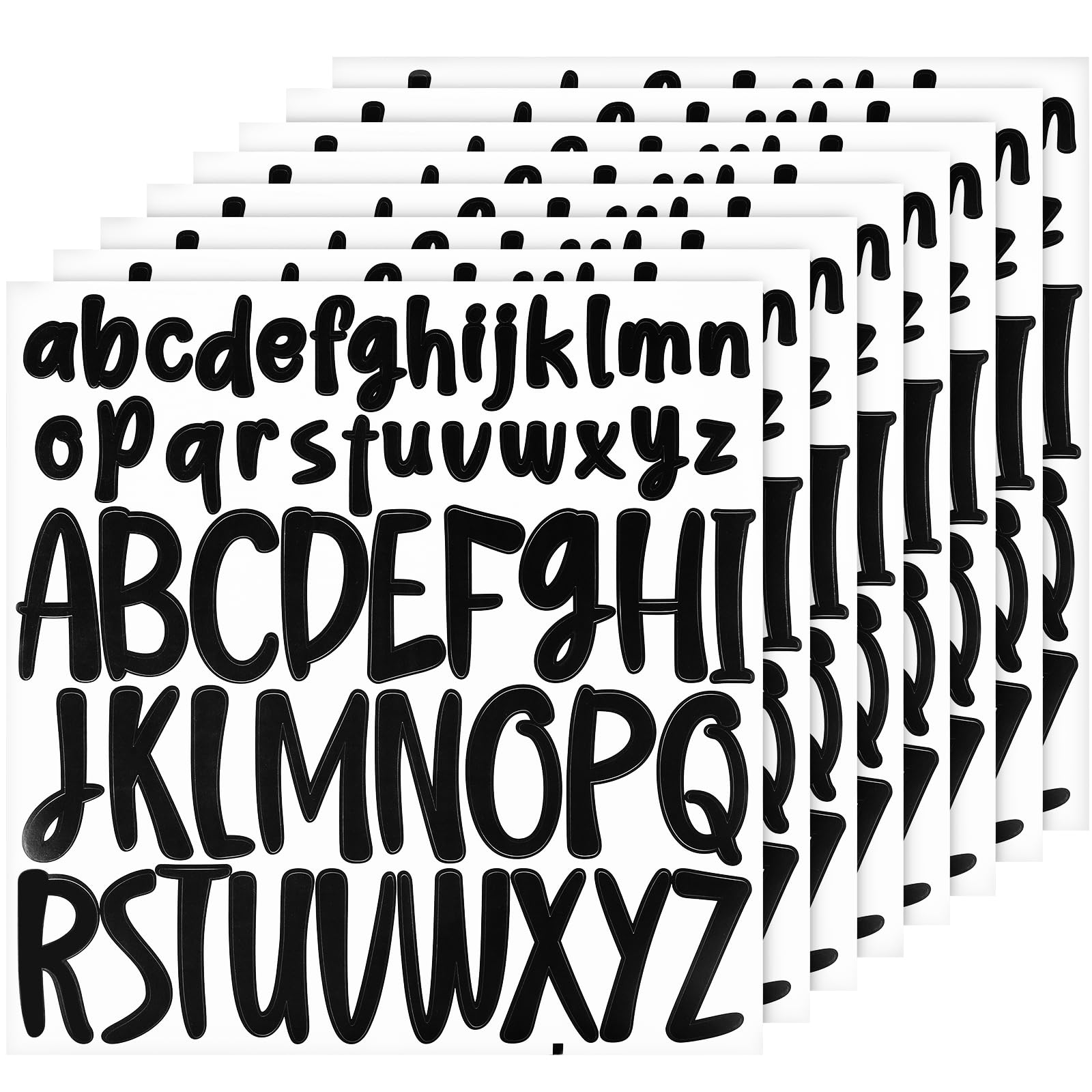 416pcs Self-Adhesive Alphabet Letter Stickers - 8 Sheets with 1