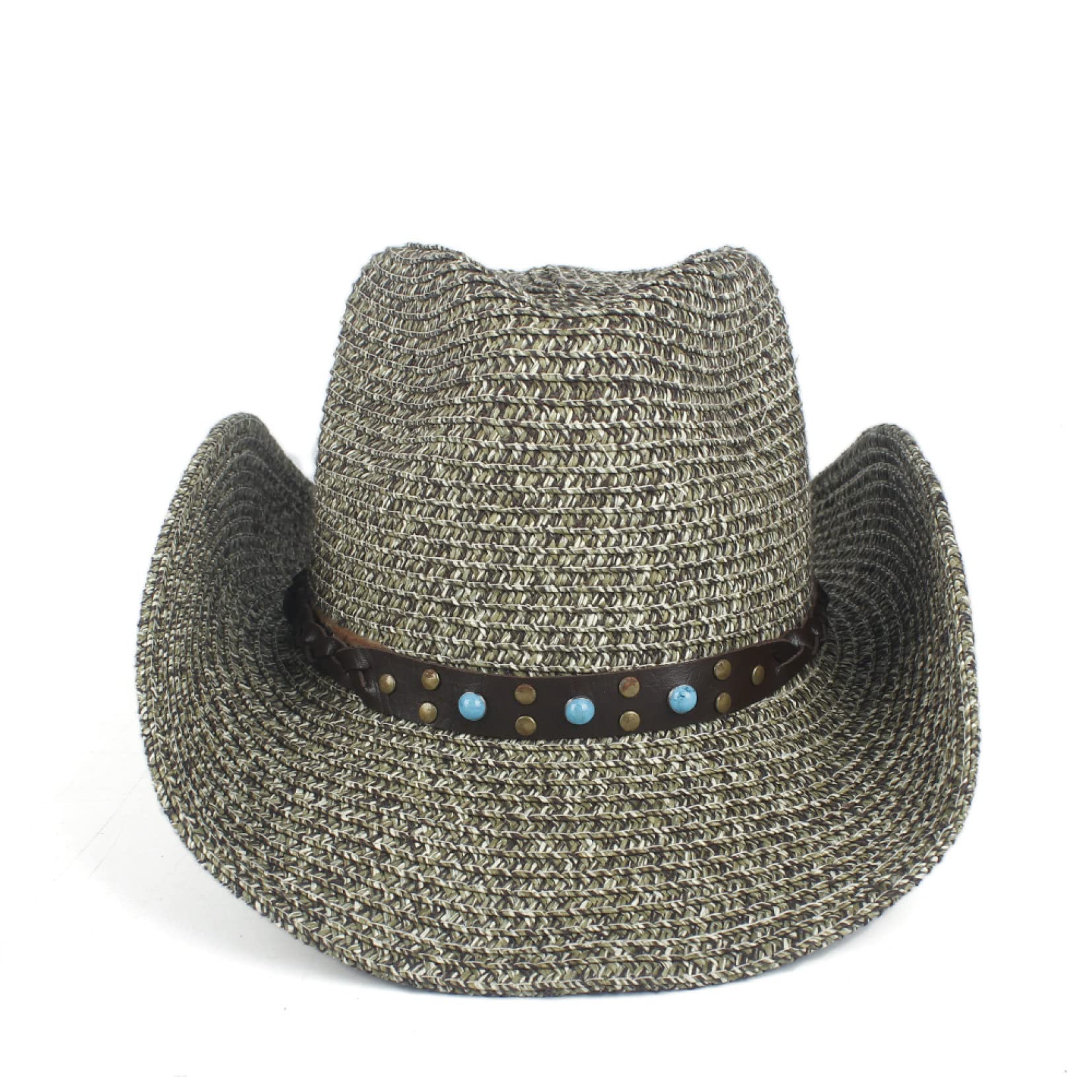Women's Cowboy Hat - Fashion Straw Western Cowgirl Hat for Women & Men - Summer Sun Hat with Wide Brim - Beach Hat, Outdoor Festival, Country Music Concert - Dark Blue