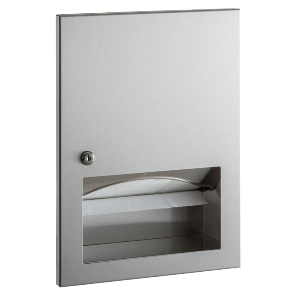 Bobrick B359033 TrimLine Series Recessed Paper Towel Dispenser - Satin Finish for Restrooms, Kitchens & Commercial Spaces
