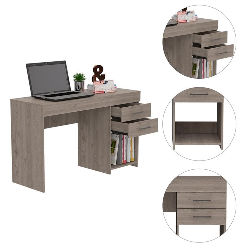 UrbanPro Modern Engineered Wood 2-Drawer Computer Desk - Home Office Workstation for Small Spaces, Gaming & Study (Espresso Finish)