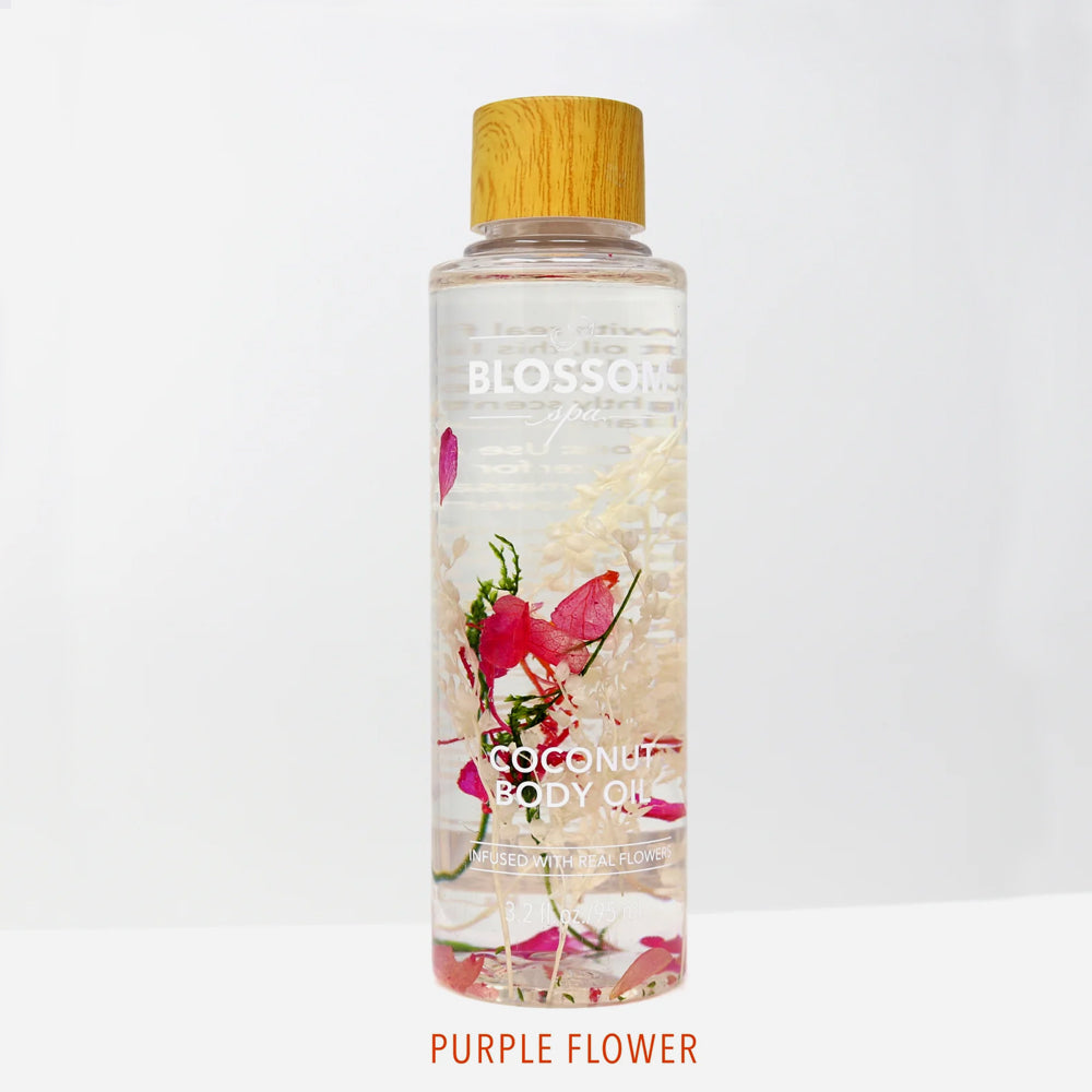 Blossom Spa Vegan Coconut Body Oil for Soft, Hydrated Skin - 3.2 Oz (1 Pc) - Perfect for Dry Skin Care & Massage Therapy