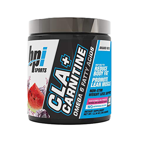 BPI Sports CLA + L Carnitine 300g Fat Burner Supplement - Watermelon Flavor for Weight Loss & Energy Boost | Pre-Workout & Post-Workout Support
