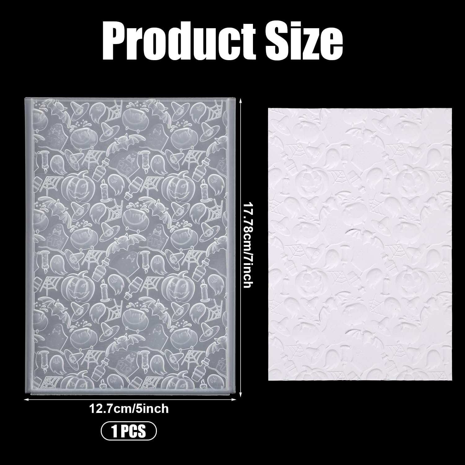 5x7in Halloween 3D Embossing Folder Set - Bat, Pumpkin & Spider Web Design for Card Making, DIY Crafts, Scrapbooking & Paper Album Decorations - Perfect for Greeting Cards, Invitations & Fall-Themed Projects