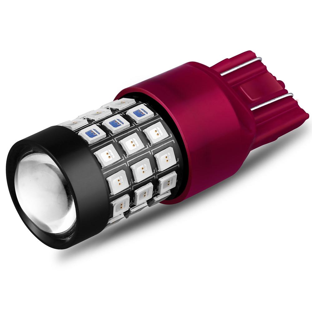 7443 7440 LED Bulbs - 39 SMD 2835 Chips, 6000K Cool White/Amber Yellow/Red - Perfect for Car Tail Lights, Turn Signals & Interior Lighting