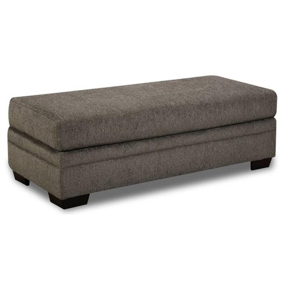 Franklin Storage Ottoman in Gray - Versatile Footrest, Seat & Storage Bench for Living Room, Bedroom & Office - Soft Gray Upholstered Furniture with Hidden Storage Compartment