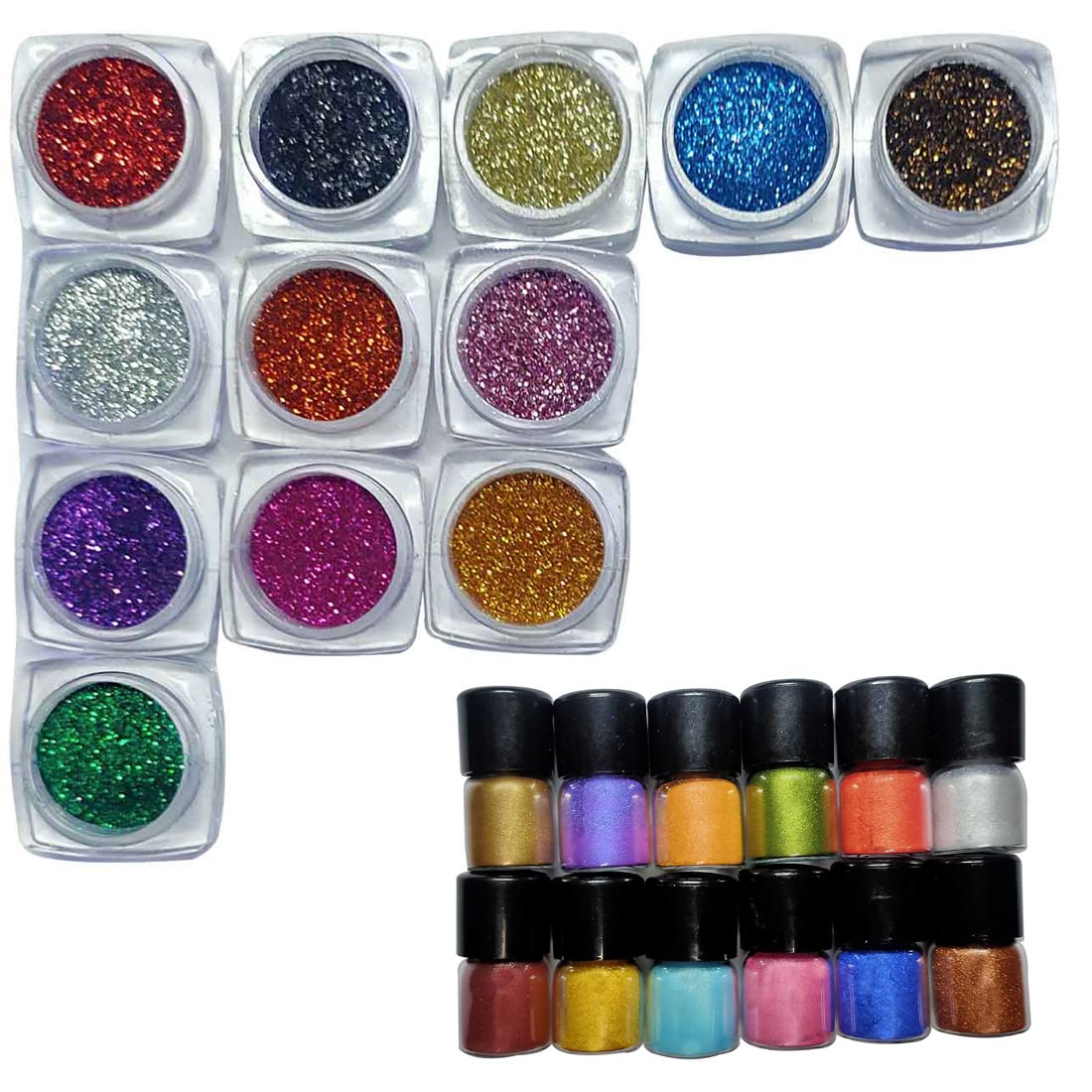 Vozwa 12 Color Eyeshadow Palette with Glitter & Shimmer - 12 Piece Makeup Set for Party, Halloween & Everyday Glam Looks