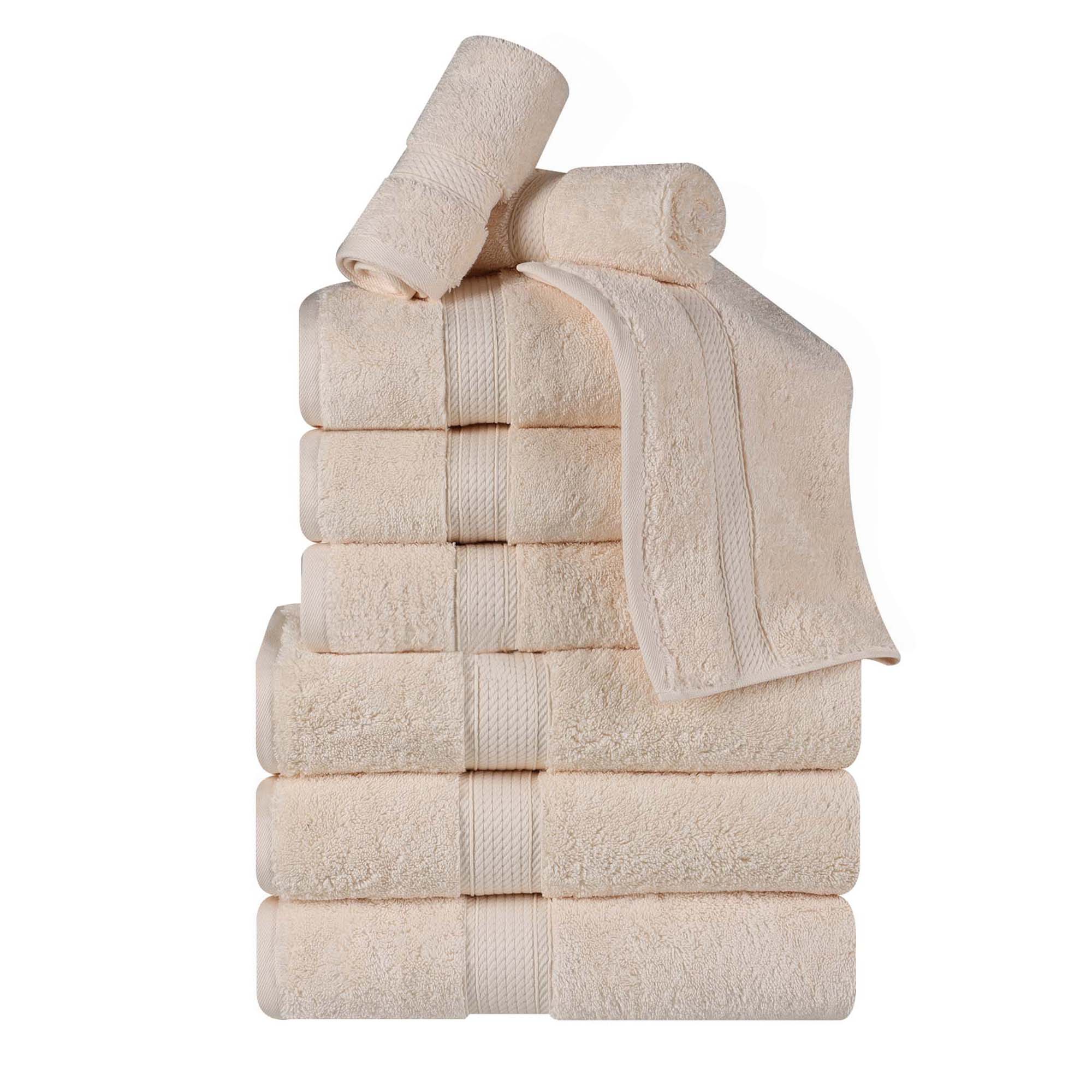 Premium Egyptian Cotton 9-Piece Towel Set - Ultra Soft, Heavyweight & Plush for Bath, Spa & Luxury Home Decor