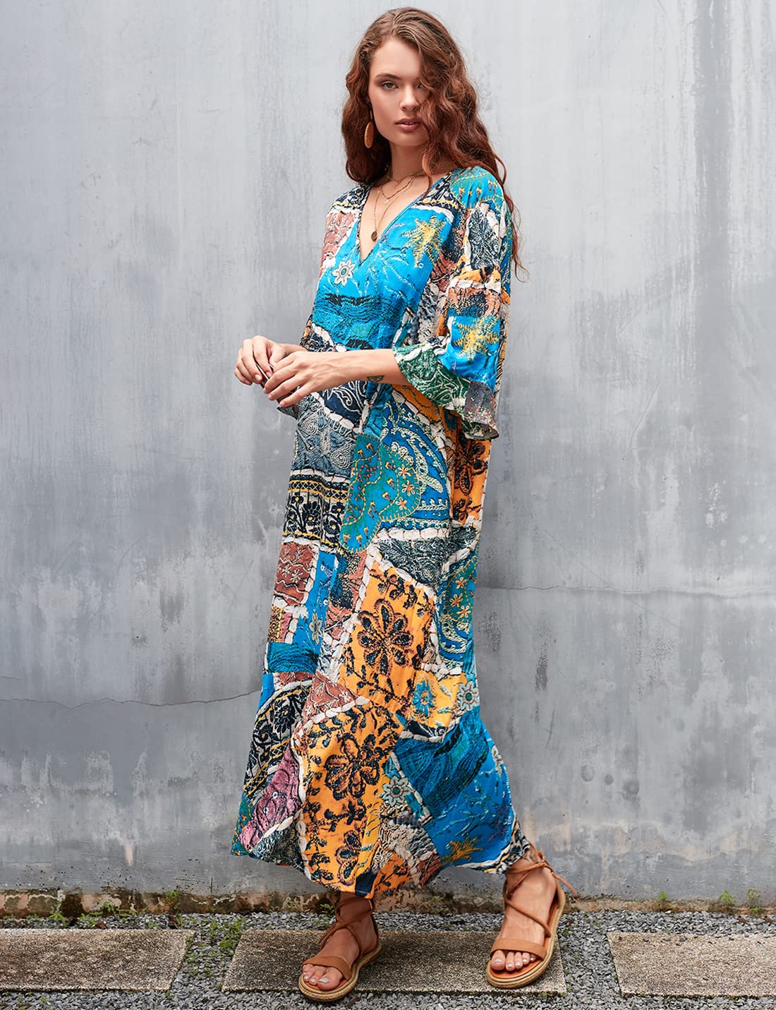 AILUNSNIKA Women's Beach Cover Up - Long Turkish Kaftan Dress for Swimwear | Lightweight Summer Bikini Wrap | Perfect for Poolside, Vacation & Resort Wear