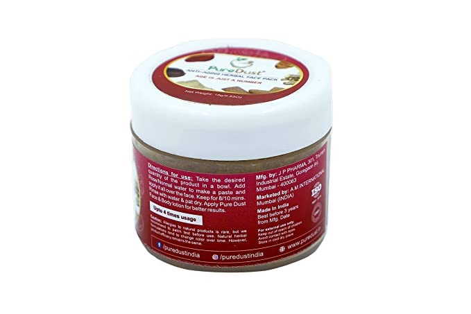 PureDust Anti-Aging Herbal Face Mask - 15g Natural Skincare for Wrinkles & Fine Lines - Perfect for Daily Facial Care & Spa Nights