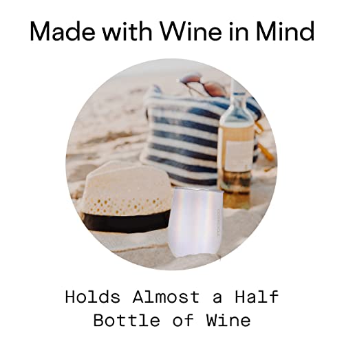 Corkcicle Insulated Stemless Wine Glass Tumbler with Lid - 12 oz Travel Cup for Wine, Cocktails & Cold Drinks | Perfect Gift for Mother's Day, Sparkle Unicorn Magic Design | Great for Picnics, Parties & Outdoor Adventures