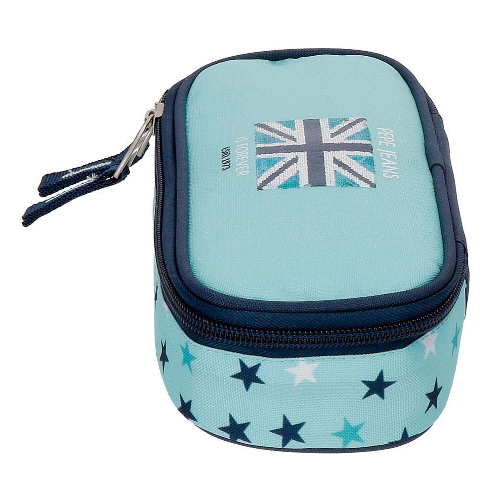 Pepe Jeans Beauty Case - Blue Cosmetic Makeup Travel Organizer Bag (22cm) - Perfect for Travel, Gym & Daily Essentials Storage