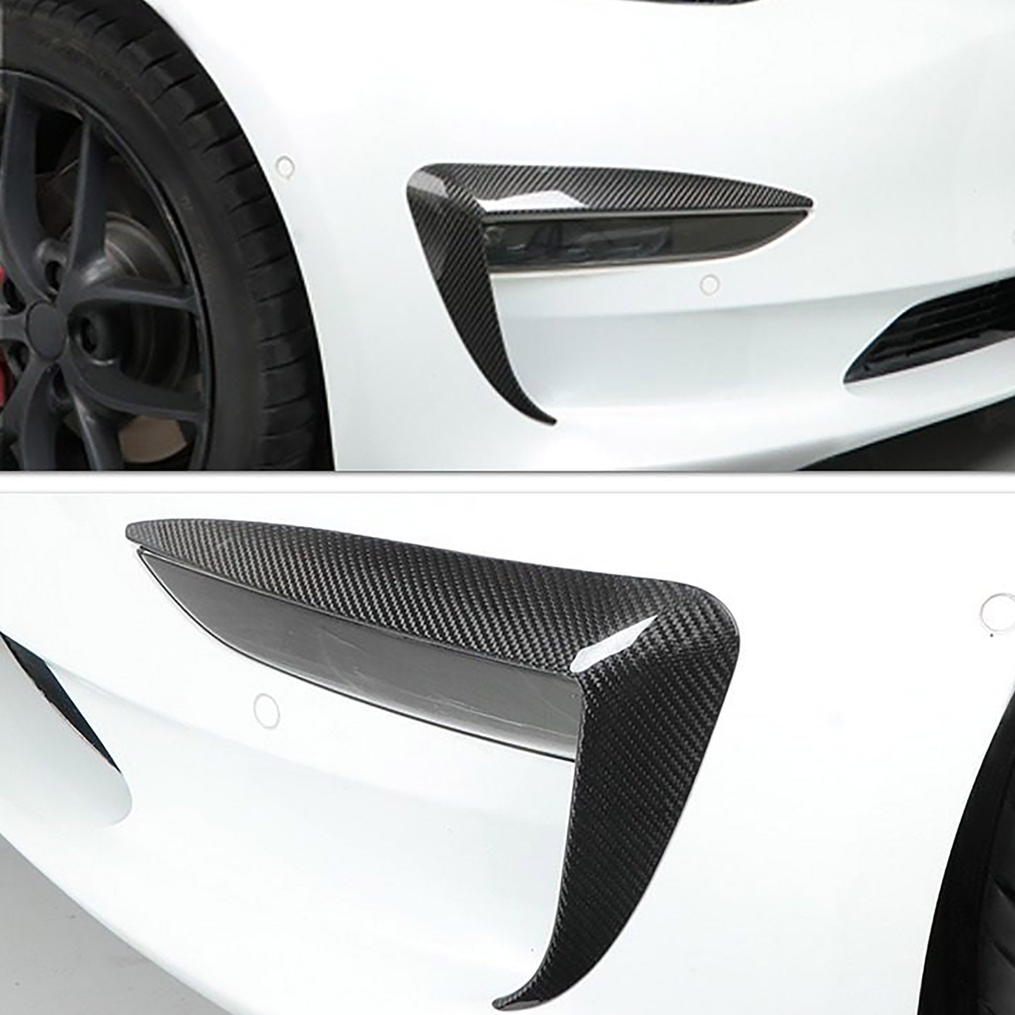 Premium Real Carbon Fiber Fog Light Trim Cover for Tesla Model 3/Y/S/X - Aerodynamic Custom Fit Upgrade | Enhance Style & Protection for Daily Driving & Car Shows