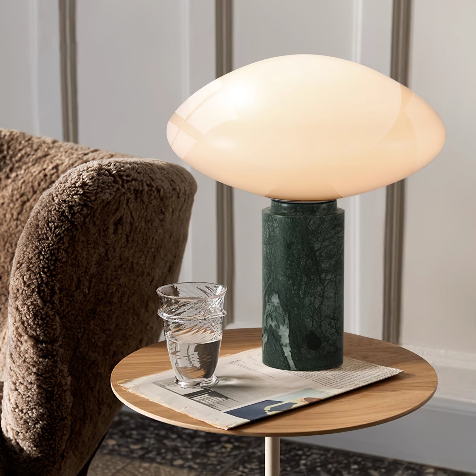 Modern Mist Table Lamp with USB Charging Port - Adjustable Brightness for Bedroom, Office & Living Room - Perfect Night Light & Reading Lamp