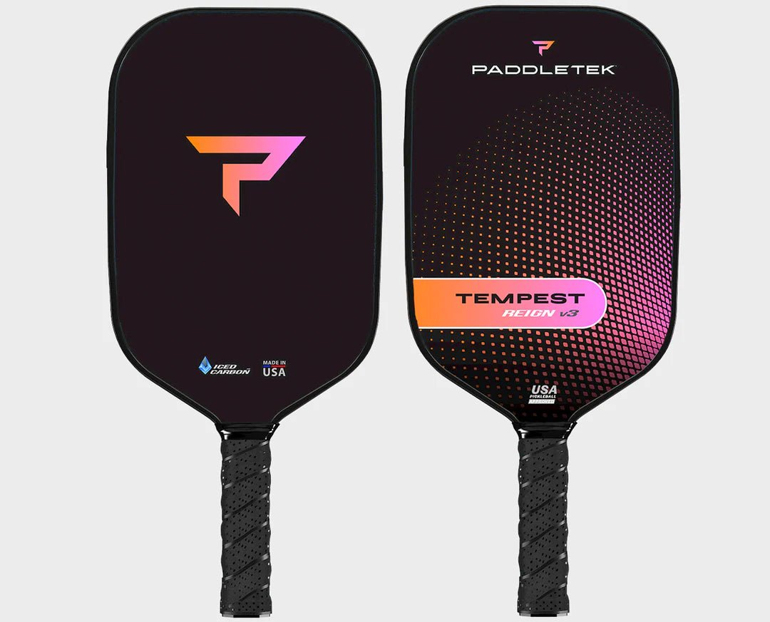 Paddletek Tempest Reign V3 Pickleball Paddle - Premium Carbon Fiber Surface | USAPA Approved | Ideal for Competitive Play & Outdoor Recreation