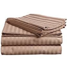 Luxury 600 Thread Count Egyptian Cotton 9-Piece King Size Bed in a Bag Comforter Set - Includes Duvet Cover, Sheet Set & Bed Skirt in Taupe Stripe - Perfect for Master Bedroom, Guest Room & Hotel Style Bedding