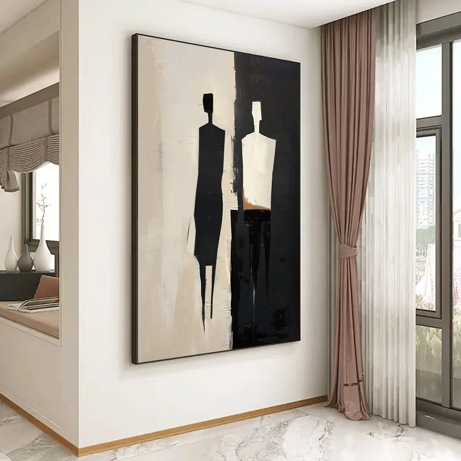 Contemporary Abstract Minimalist Wall Art Painting #CW007 - Modern Home Decor for Living Room, Bedroom & Office